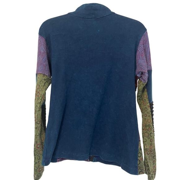 Nepal Patchwork Boho Hippy Festival Women's Jacket by Sol & Mane Size L/XL - Picture 2 of 5